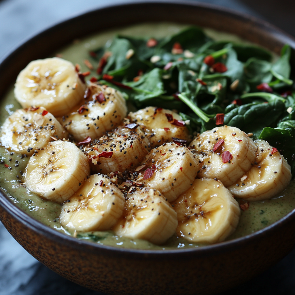 Smoothie Bowl with Spinach, Banana, and Almond Butter