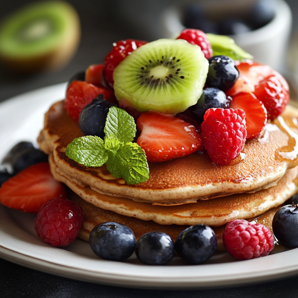 Whole Wheat Pancakes with Fresh Fruits